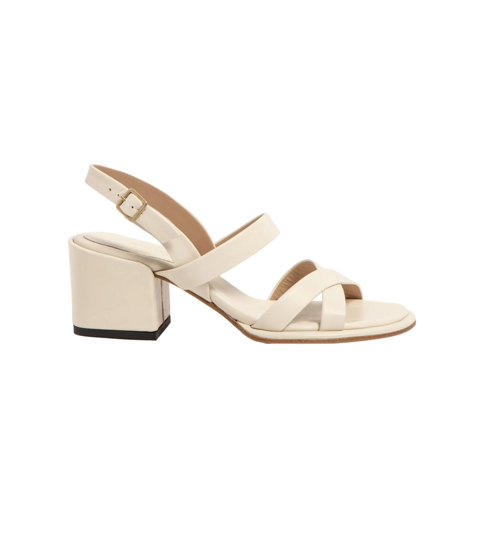 SANDALIAS DE PIEL S3173 BEIGE ALTURA TACóN 6CM