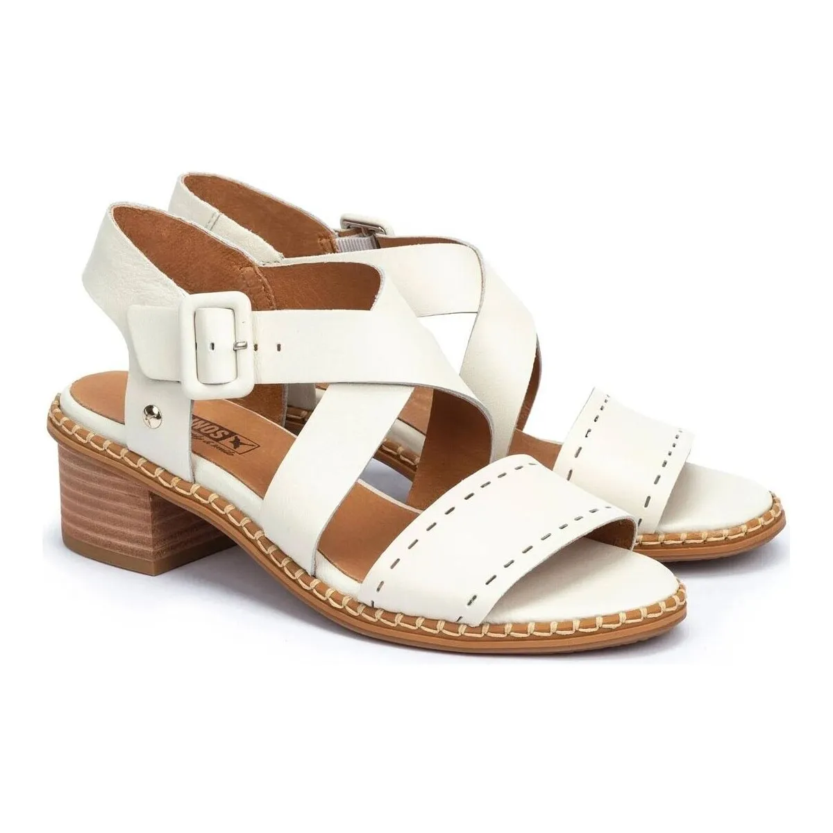 SANDALIAS DE TACÓN BAJO  BLANES W3H1892 BEIGE