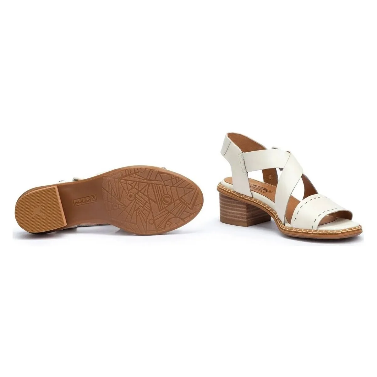 SANDALIAS DE TACÓN BAJO  BLANES W3H1892 BEIGE