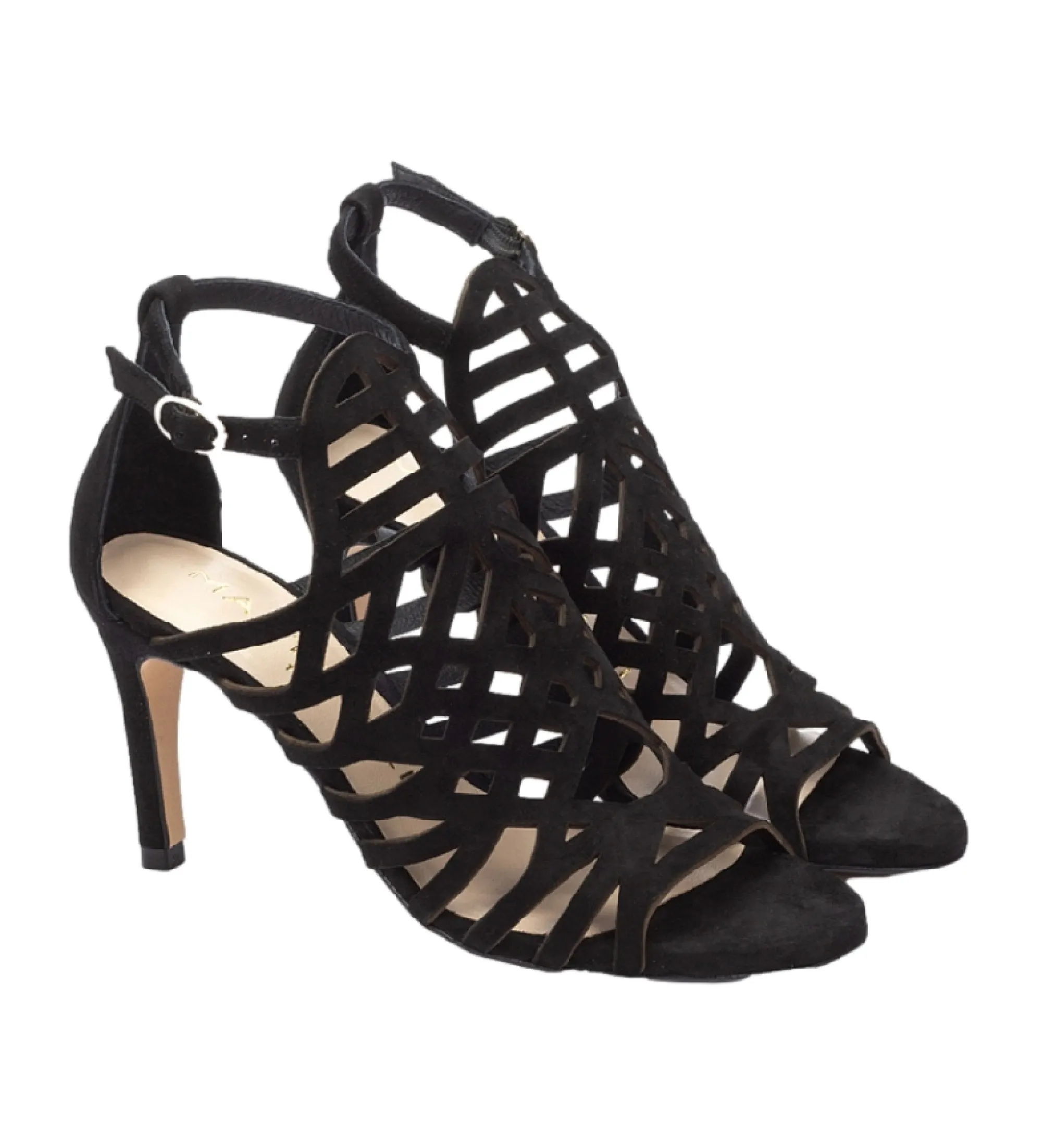 Sandalias de tacón de piel Julia 1637 Negro