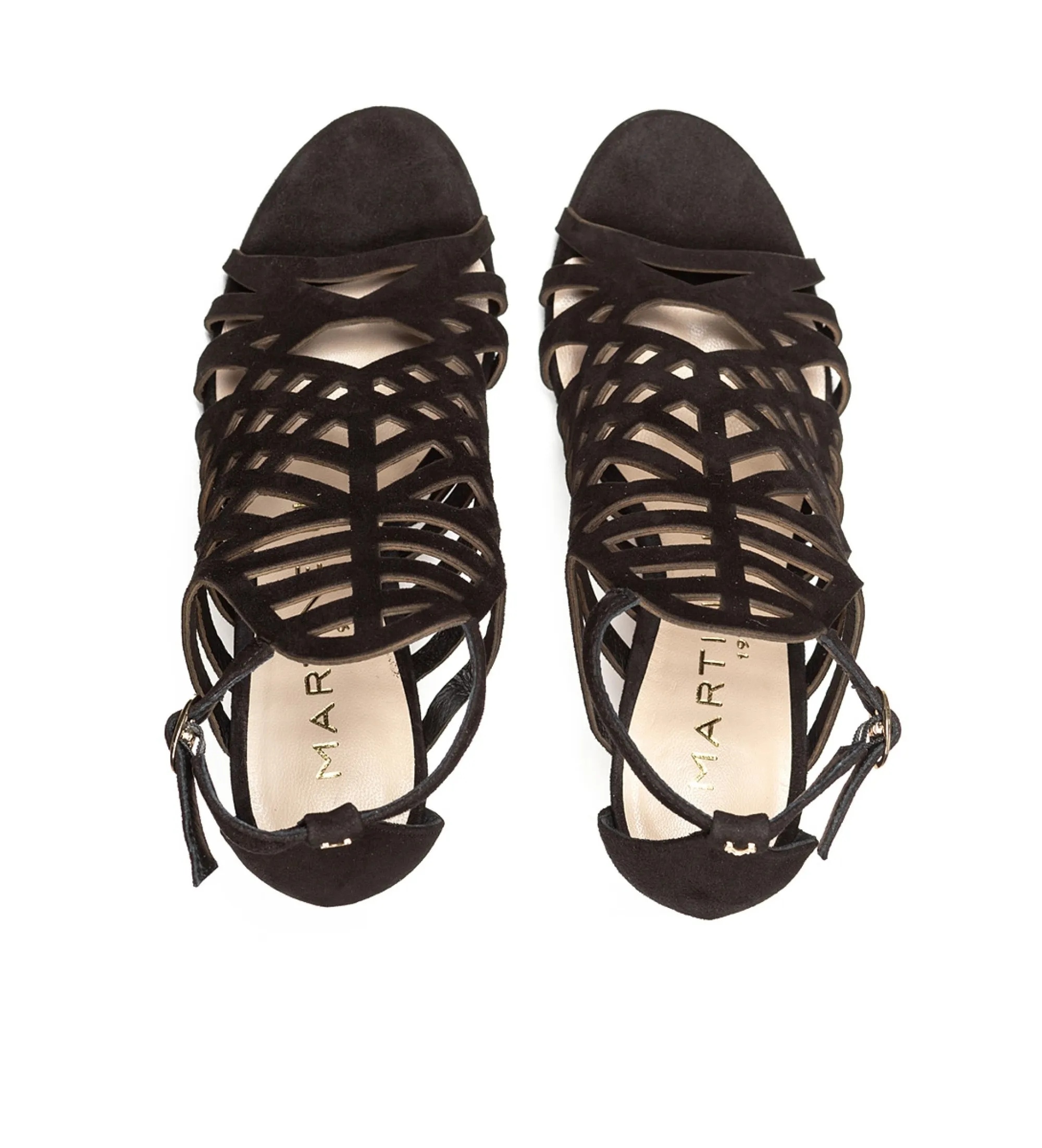 Sandalias de tacón de piel Julia 1637 Negro