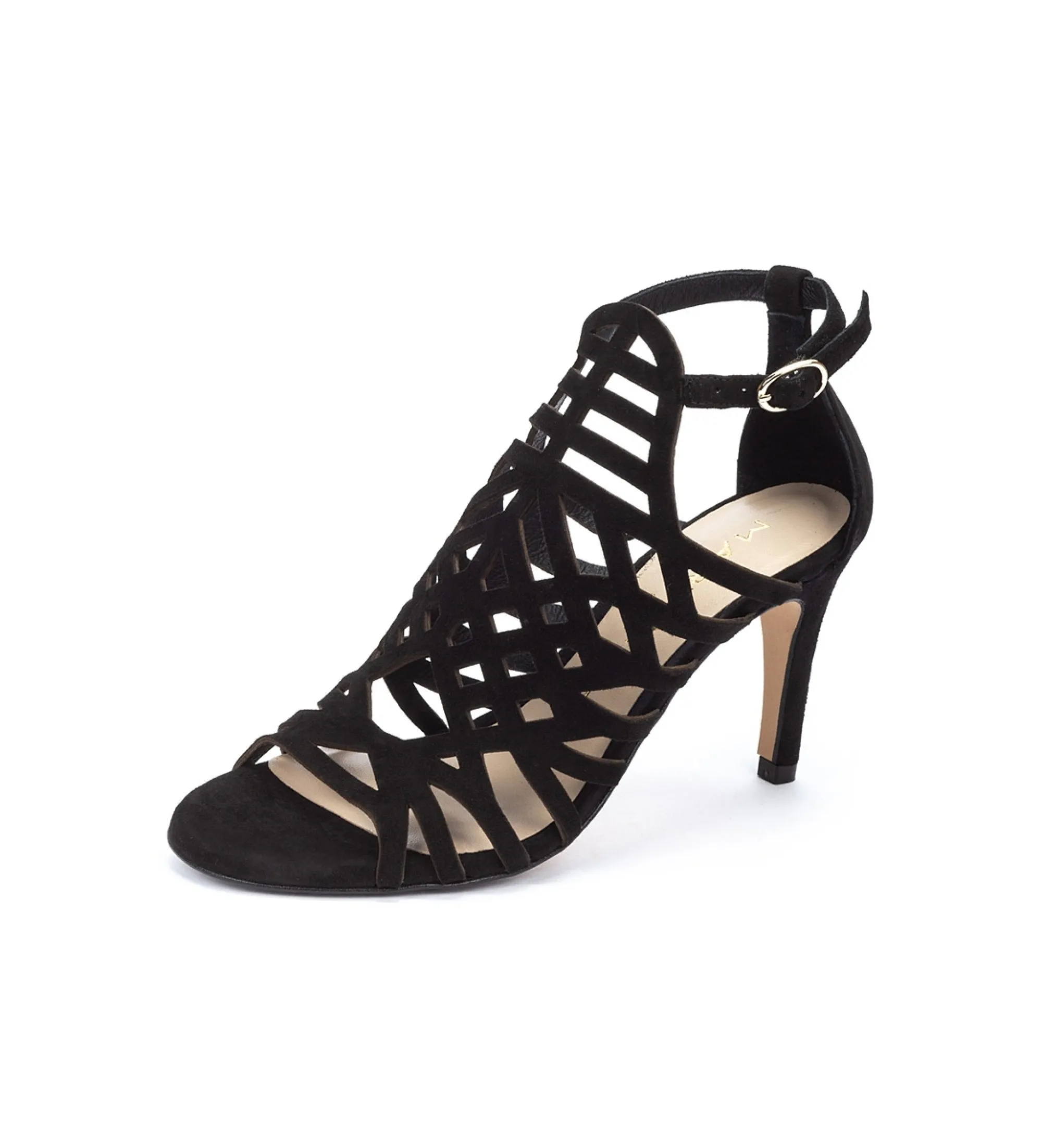 Sandalias de tacón de piel Julia 1637 Negro