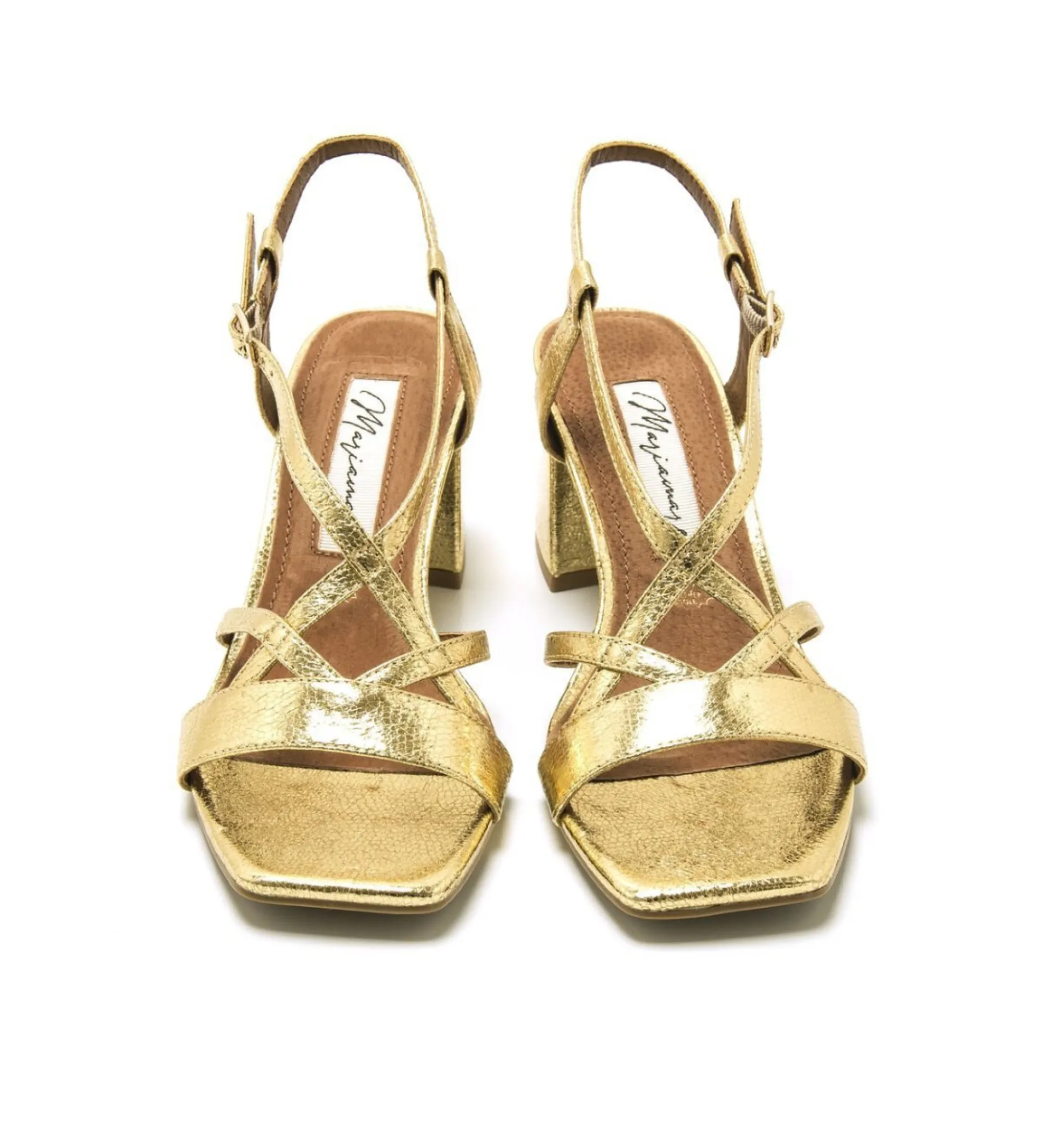 SANDALIAS WOODIT DORADO ALTURA TACóN 8.5CM