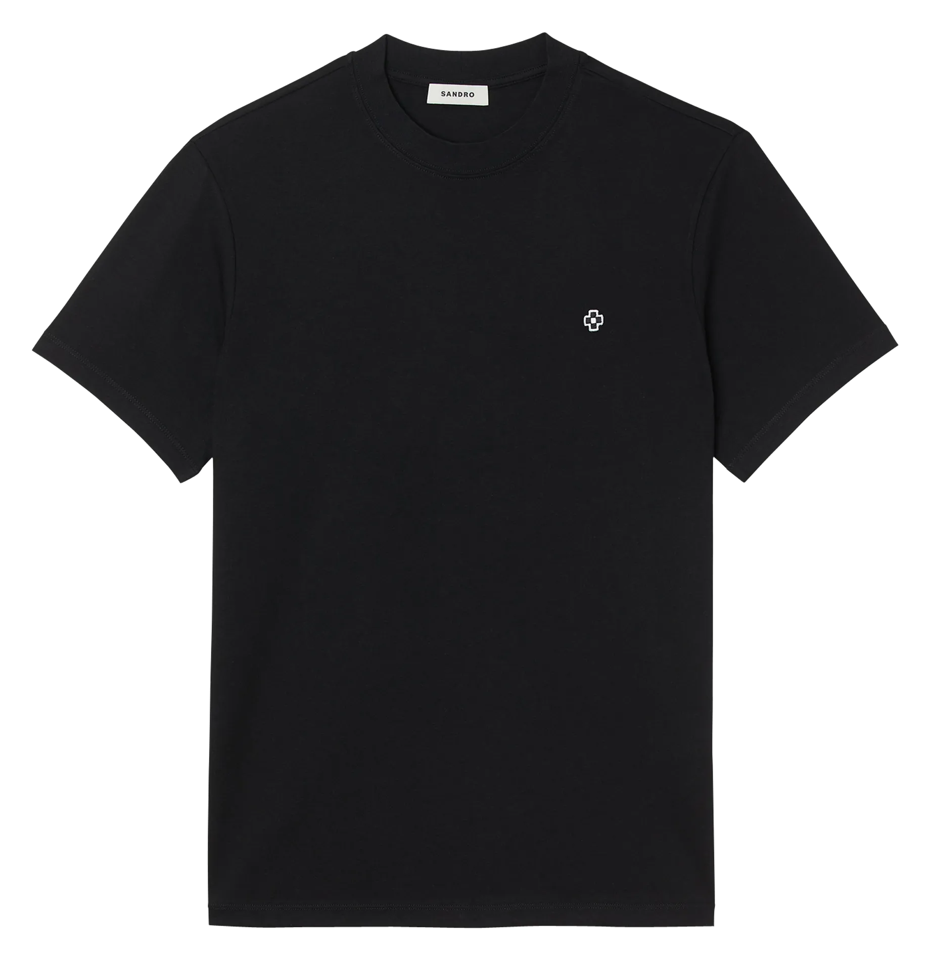 SANDRO Camiseta de algodón de manga corta en negro