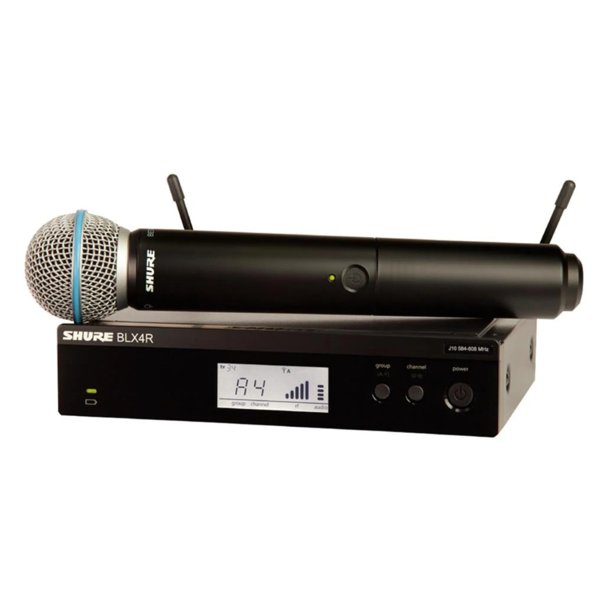 SISTEMA INALAMBRICO SHURE MICROFONO MANO P/RACK BETA BLX24R/B58J11