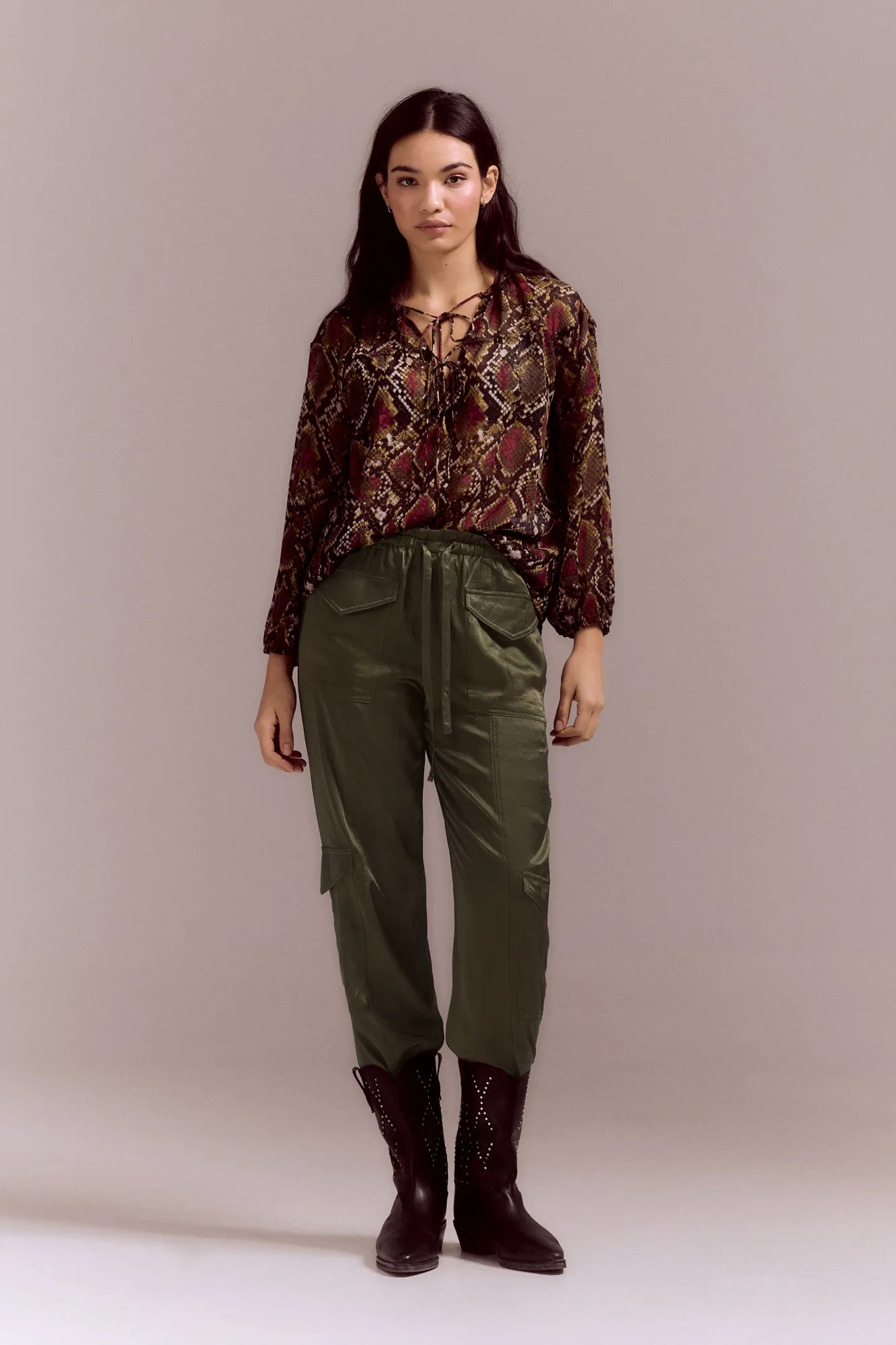 Slowlove Pantalón cargo satinado