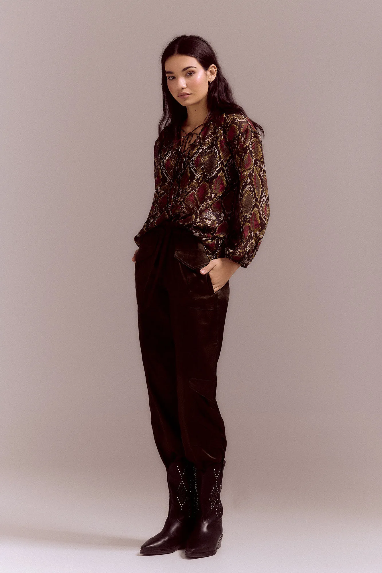 Slowlove Pantalón cargo satinado