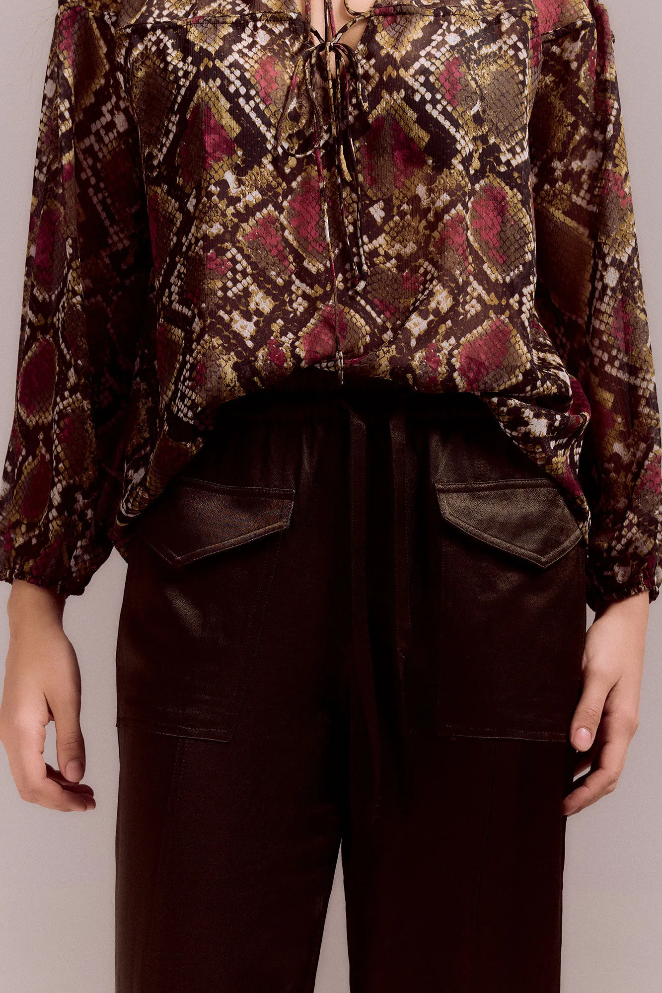 Slowlove Pantalón cargo satinado