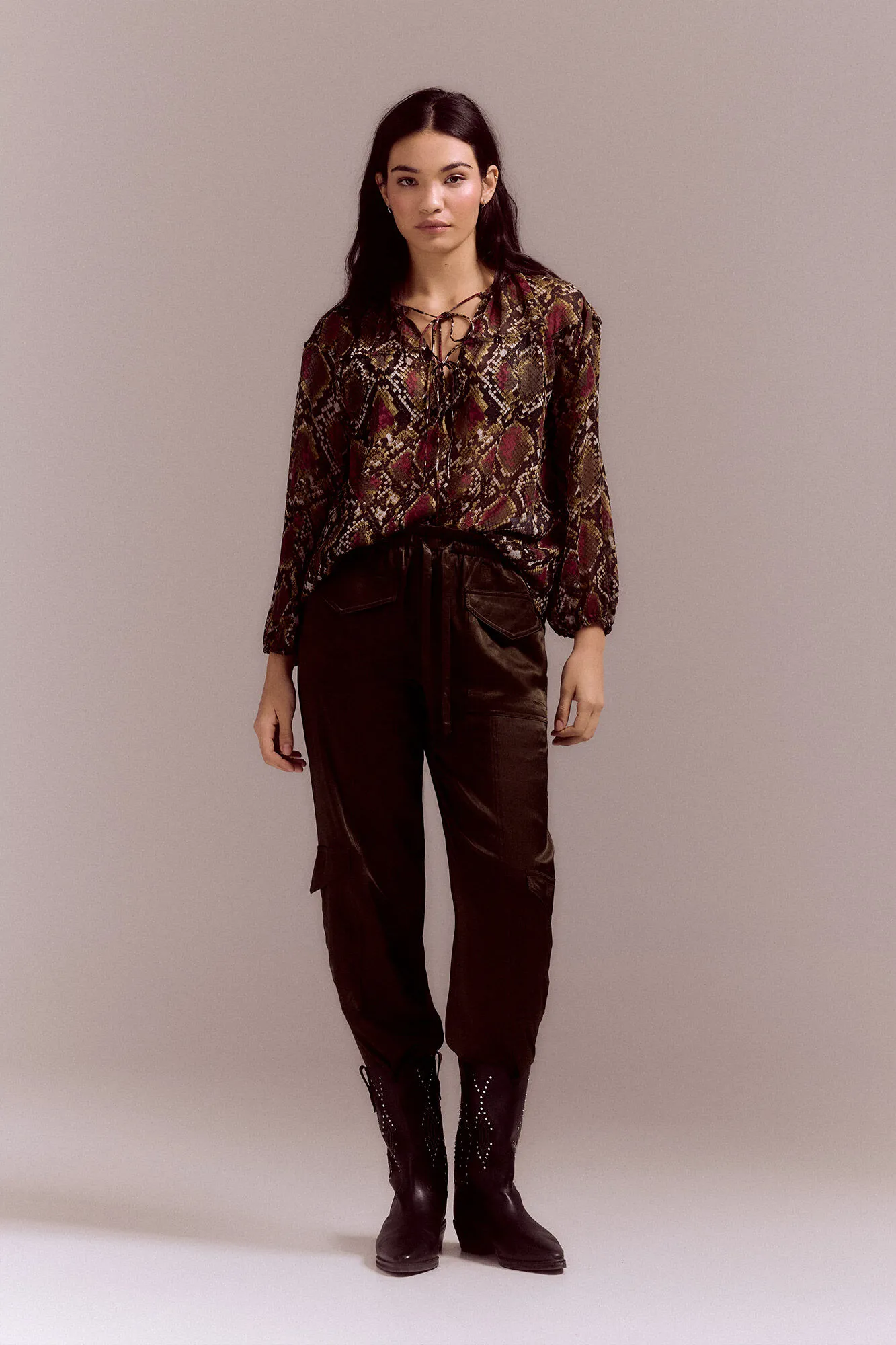 Slowlove Pantalón cargo satinado