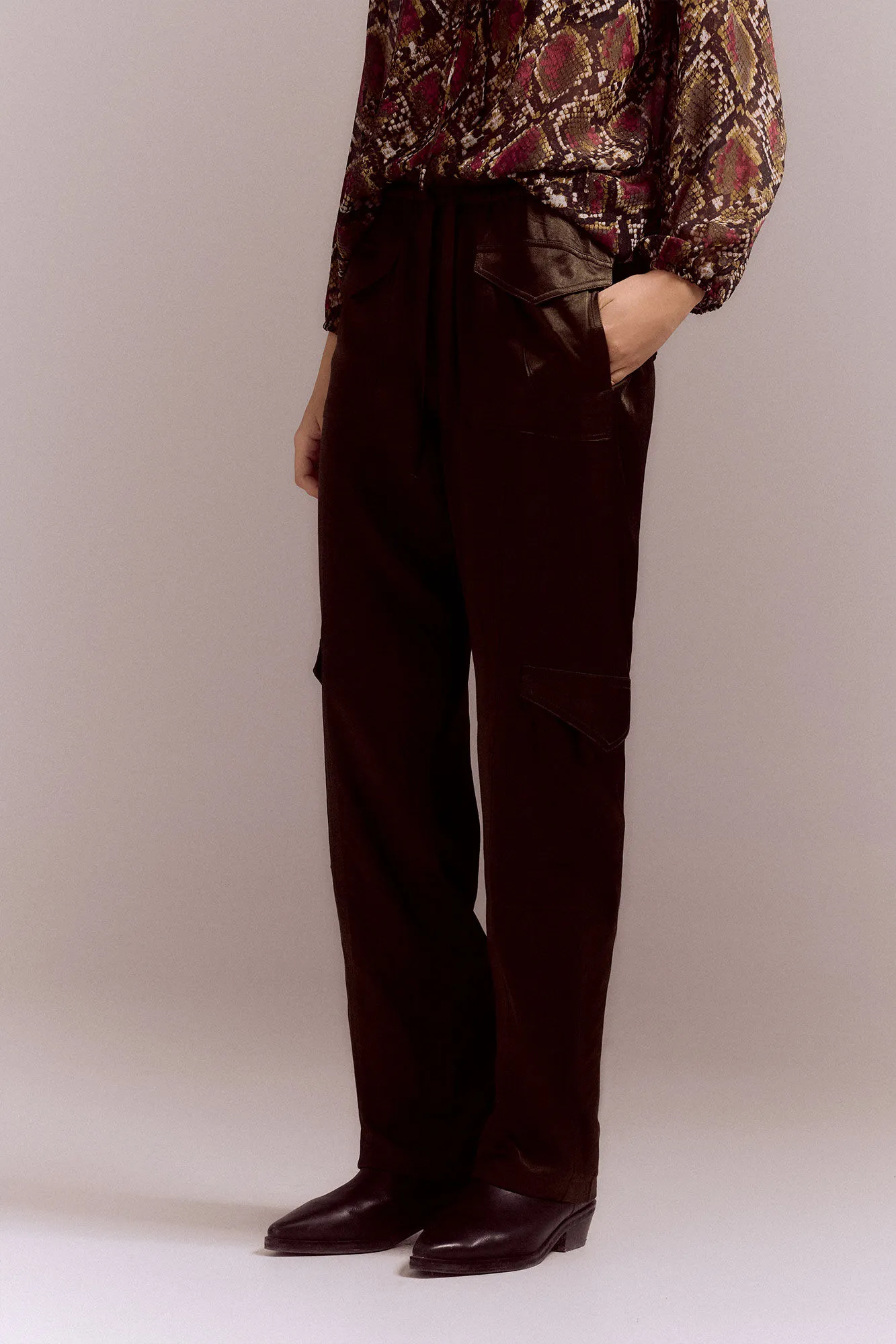 Slowlove Pantalón cargo satinado