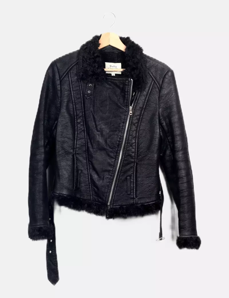 Softy Chaqueta negra texturizada