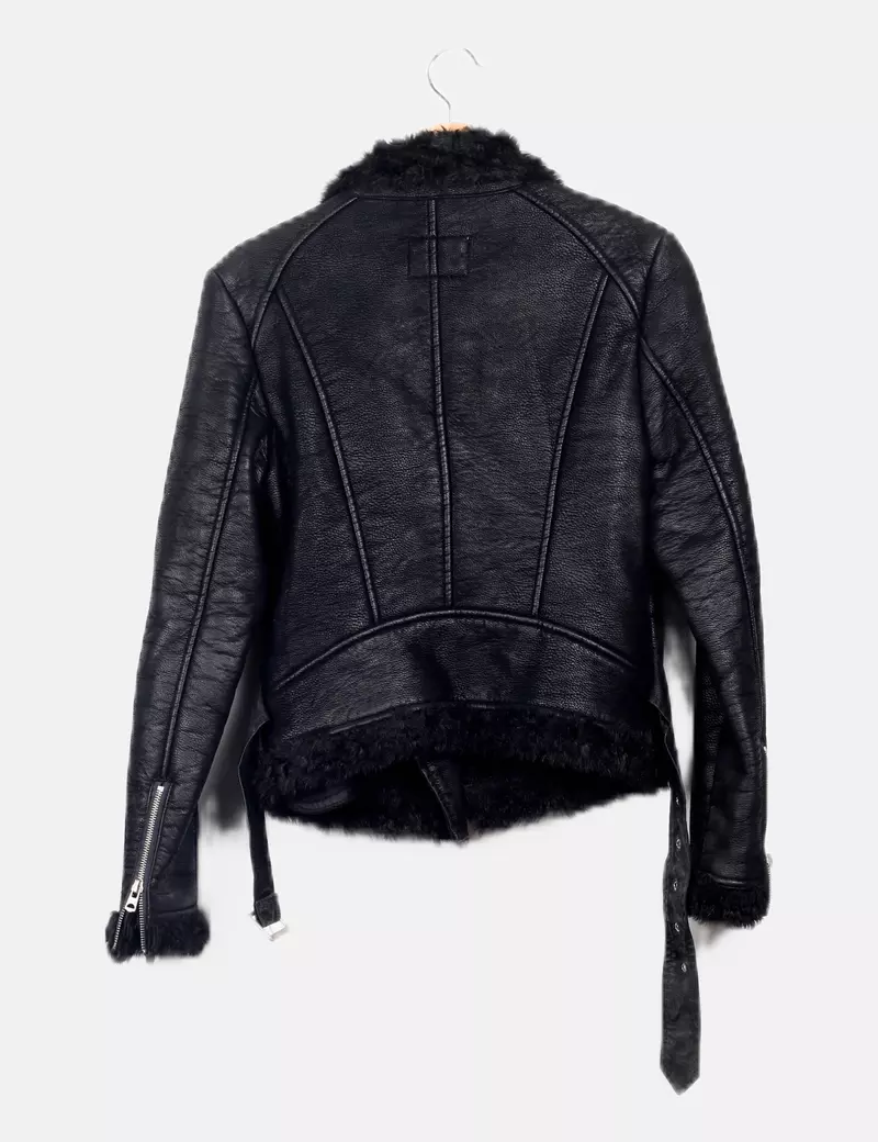 Softy Chaqueta negra texturizada