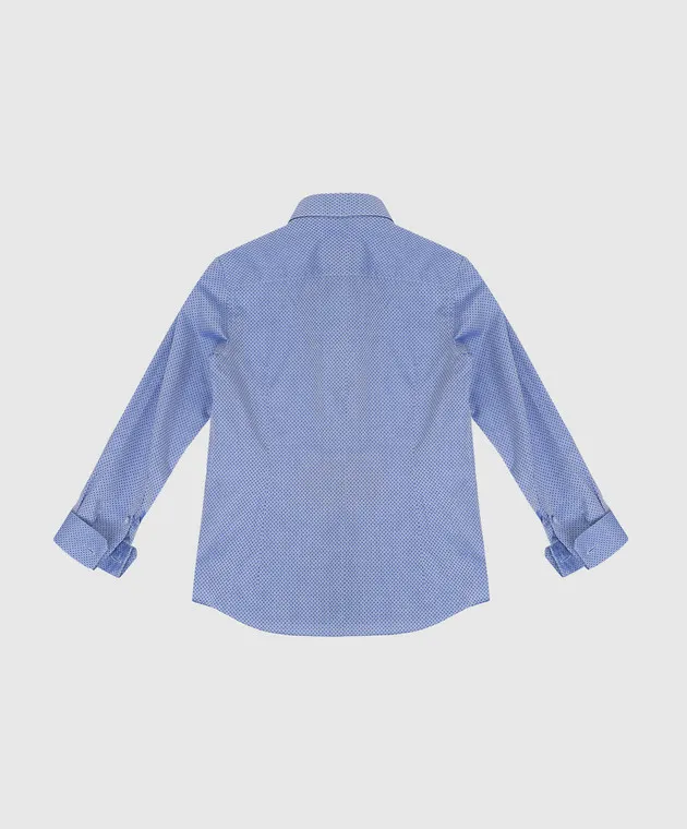 Stefano Ricci Children's blue shirt in a pattern