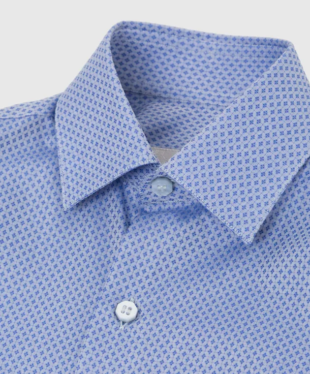 Stefano Ricci Children's blue shirt in a pattern