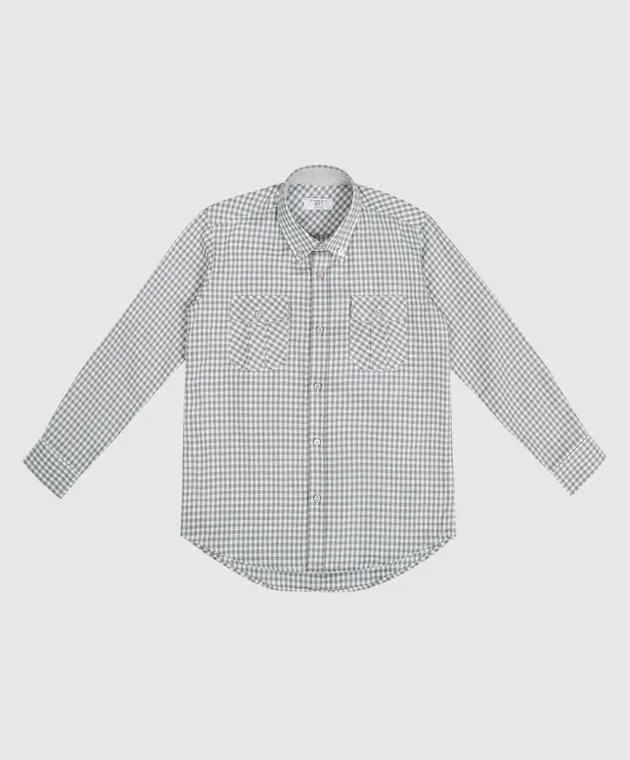 Stefano Ricci Children's gray checked shirt