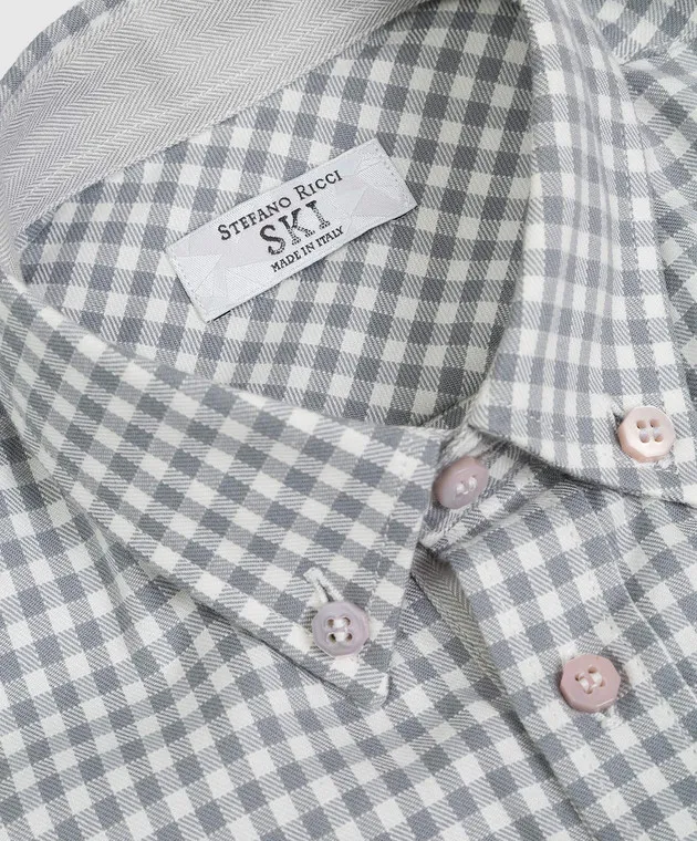 Stefano Ricci Children's gray checked shirt