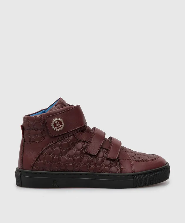 STEFANO RICCI CHILDREN'S PATTERNED LEATHER HITOPS