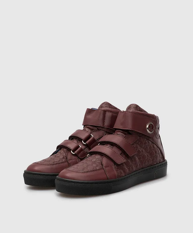 STEFANO RICCI CHILDREN'S PATTERNED LEATHER HITOPS