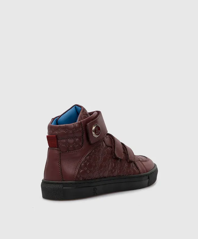 STEFANO RICCI CHILDREN'S PATTERNED LEATHER HITOPS