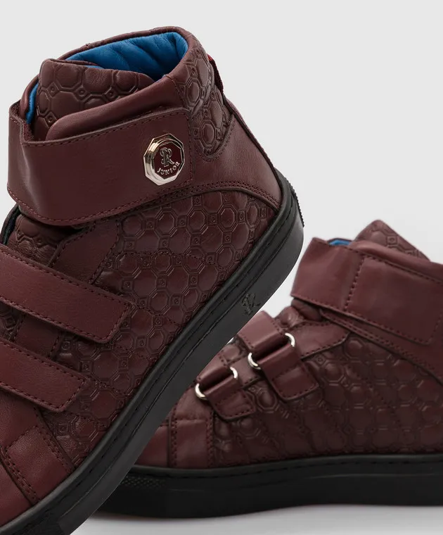STEFANO RICCI CHILDREN'S PATTERNED LEATHER HITOPS