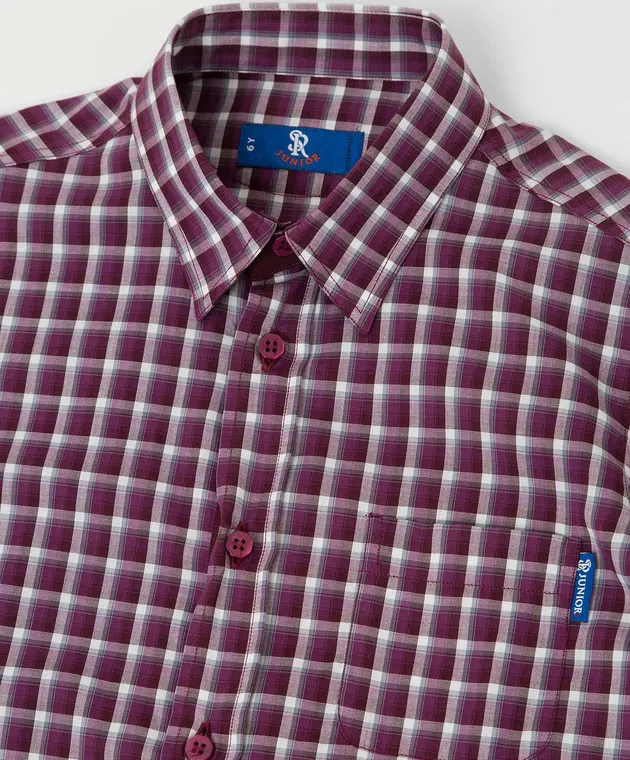 Stefano Ricci Children's purple plaid shirt