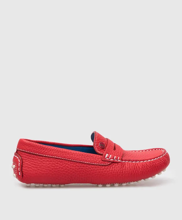 Stefano Ricci Children's red leather moccasins