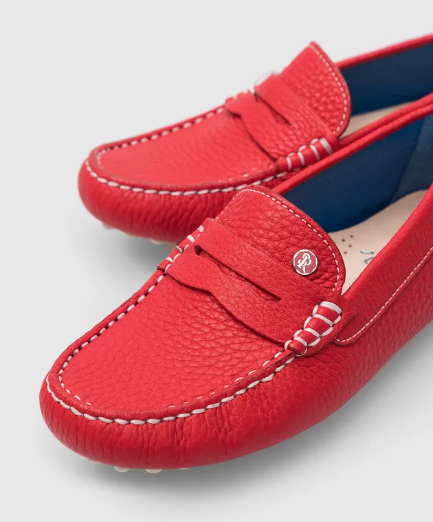 Stefano Ricci Children's red leather moccasins