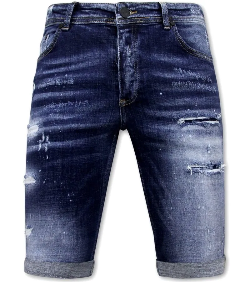 STRETCH SHORT WITH PAINT SPLASH HOMBRES  SLIM FIT 1074 AZUL