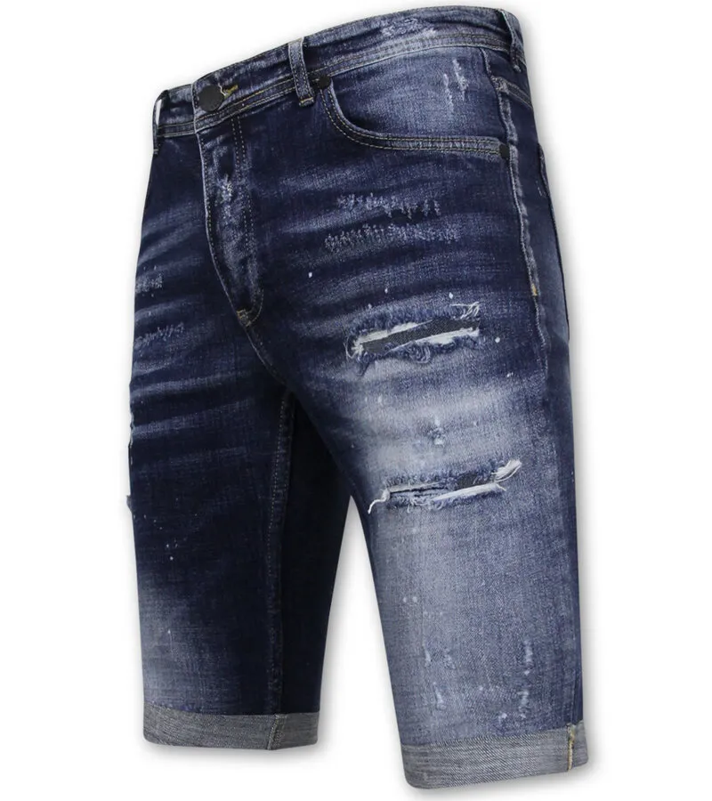 STRETCH SHORT WITH PAINT SPLASH HOMBRES  SLIM FIT 1074 AZUL