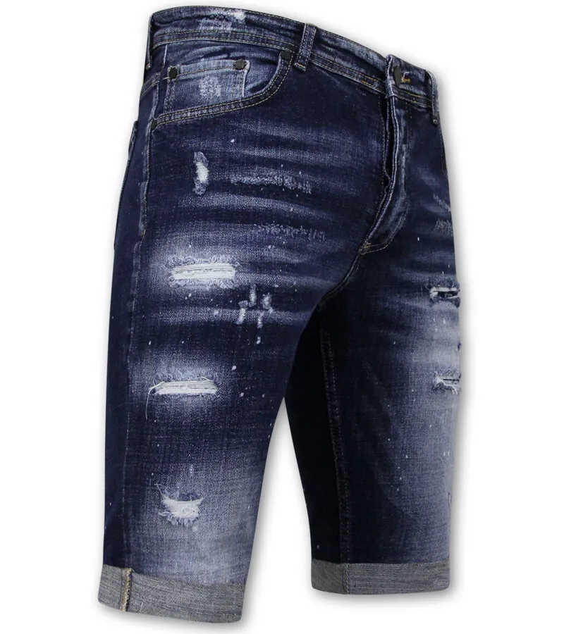 STRETCH SHORT WITH PAINT SPLASH HOMBRES  SLIM FIT 1074 AZUL