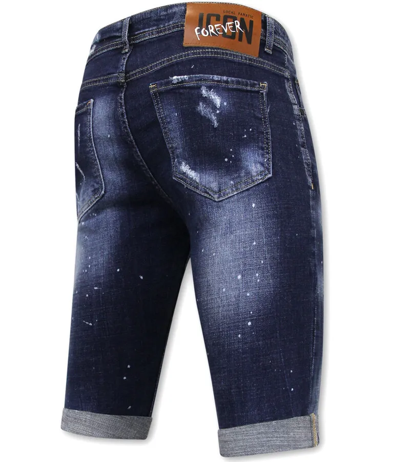 STRETCH SHORT WITH PAINT SPLASH HOMBRES  SLIM FIT 1074 AZUL