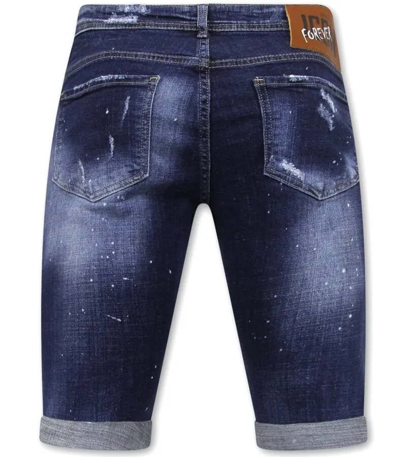 STRETCH SHORT WITH PAINT SPLASH HOMBRES  SLIM FIT 1074 AZUL