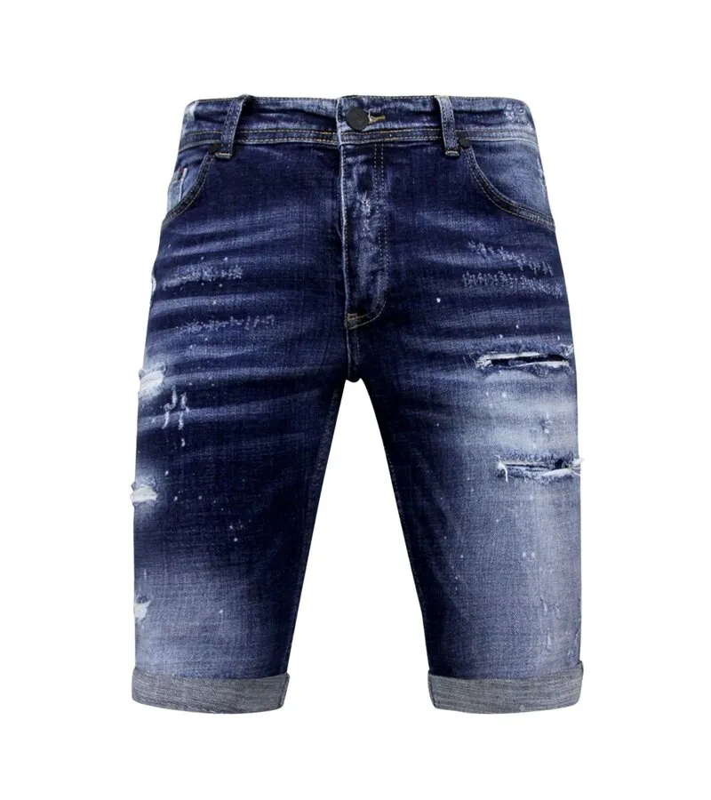 STRETCH SHORT WITH PAINT SPLASH HOMBRES  SLIM FIT 1074 AZUL