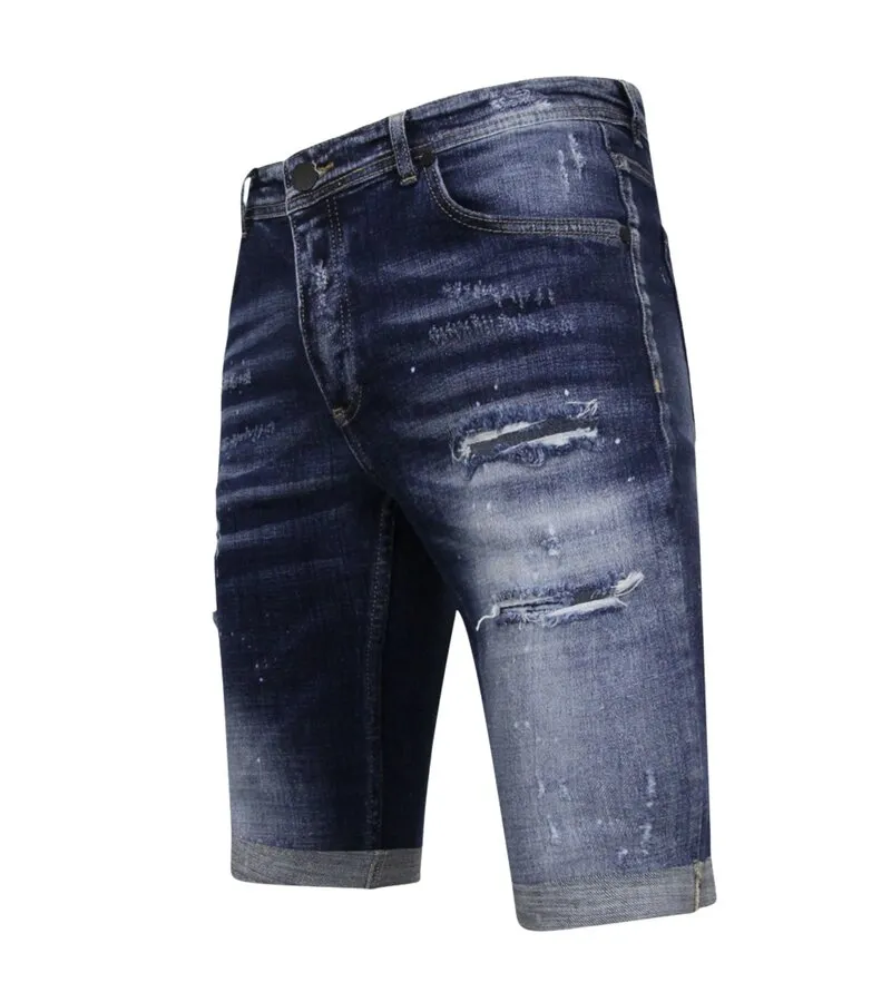 STRETCH SHORT WITH PAINT SPLASH HOMBRES  SLIM FIT 1074 AZUL