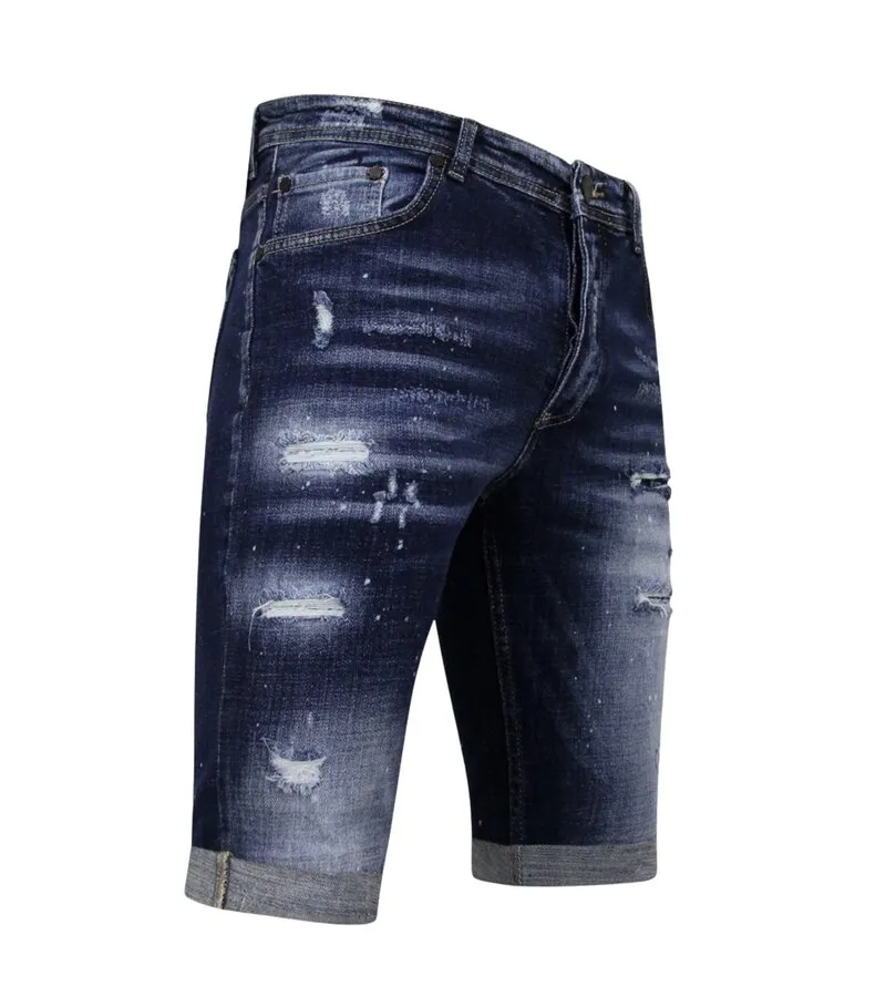 STRETCH SHORT WITH PAINT SPLASH HOMBRES  SLIM FIT 1074 AZUL