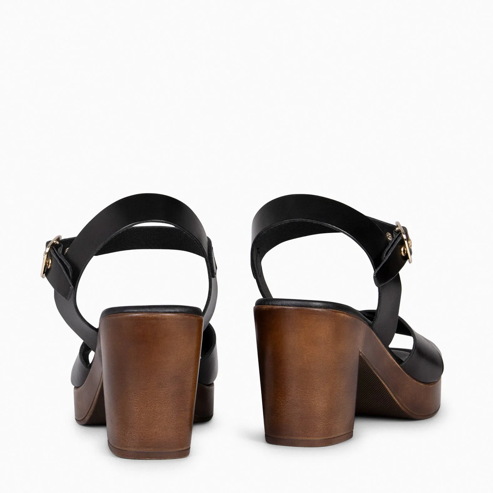 TAVIRA  SANDALIAS DE TACóN ANCHO NEGRO