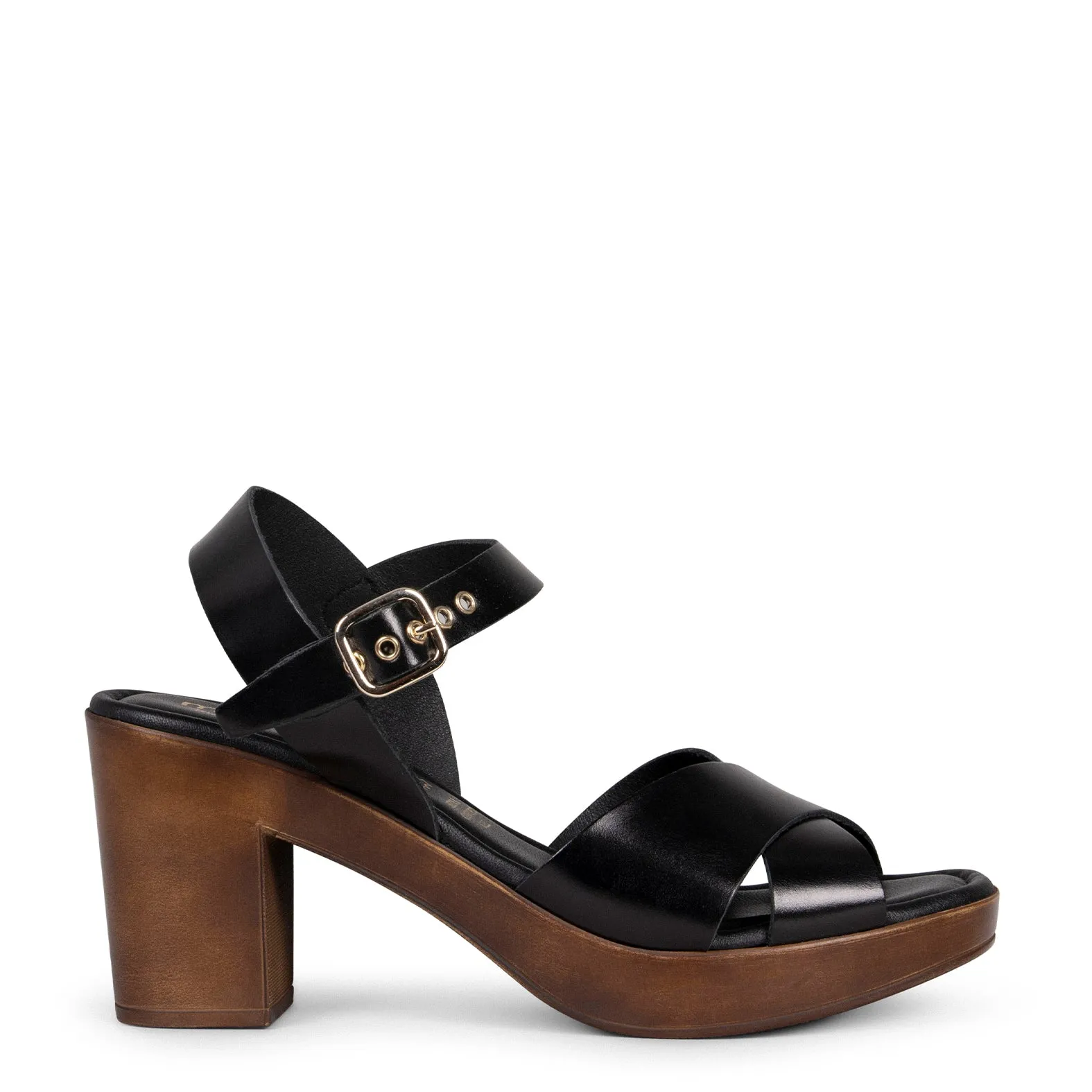 TAVIRA  SANDALIAS DE TACóN ANCHO NEGRO