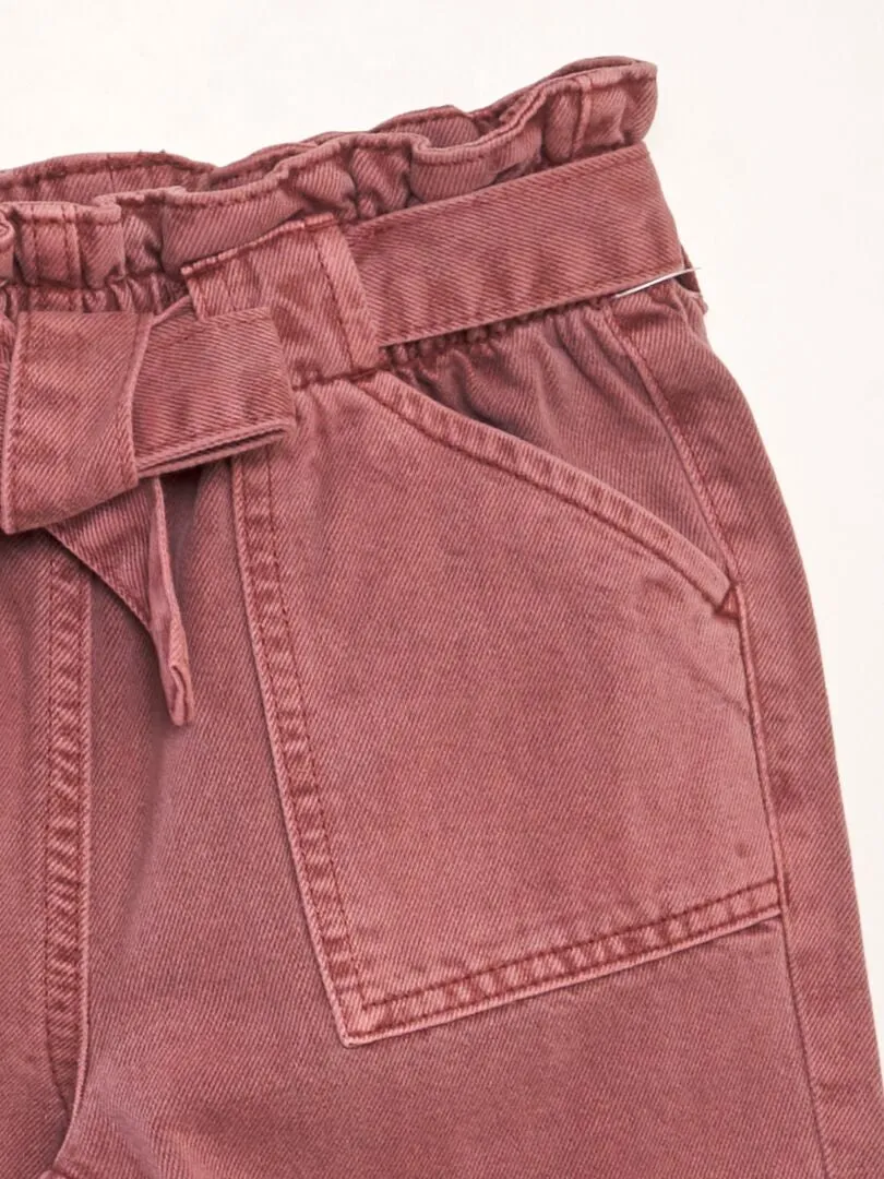 VAQUERO MOM CON CINTURA ELáSTICA  ROJO