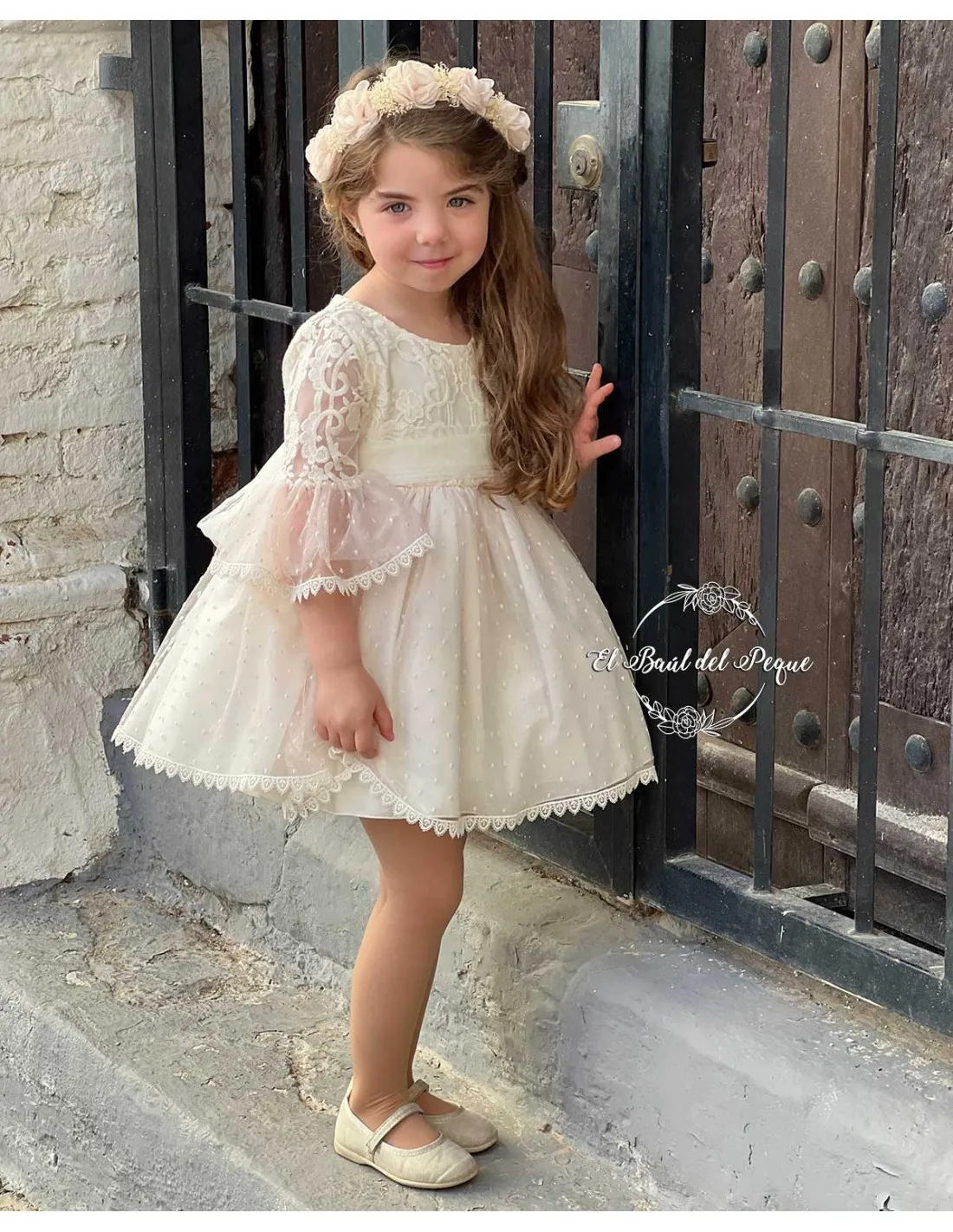 Vestido Ceremonia Niña Chus Rodríguez Verona rosa
