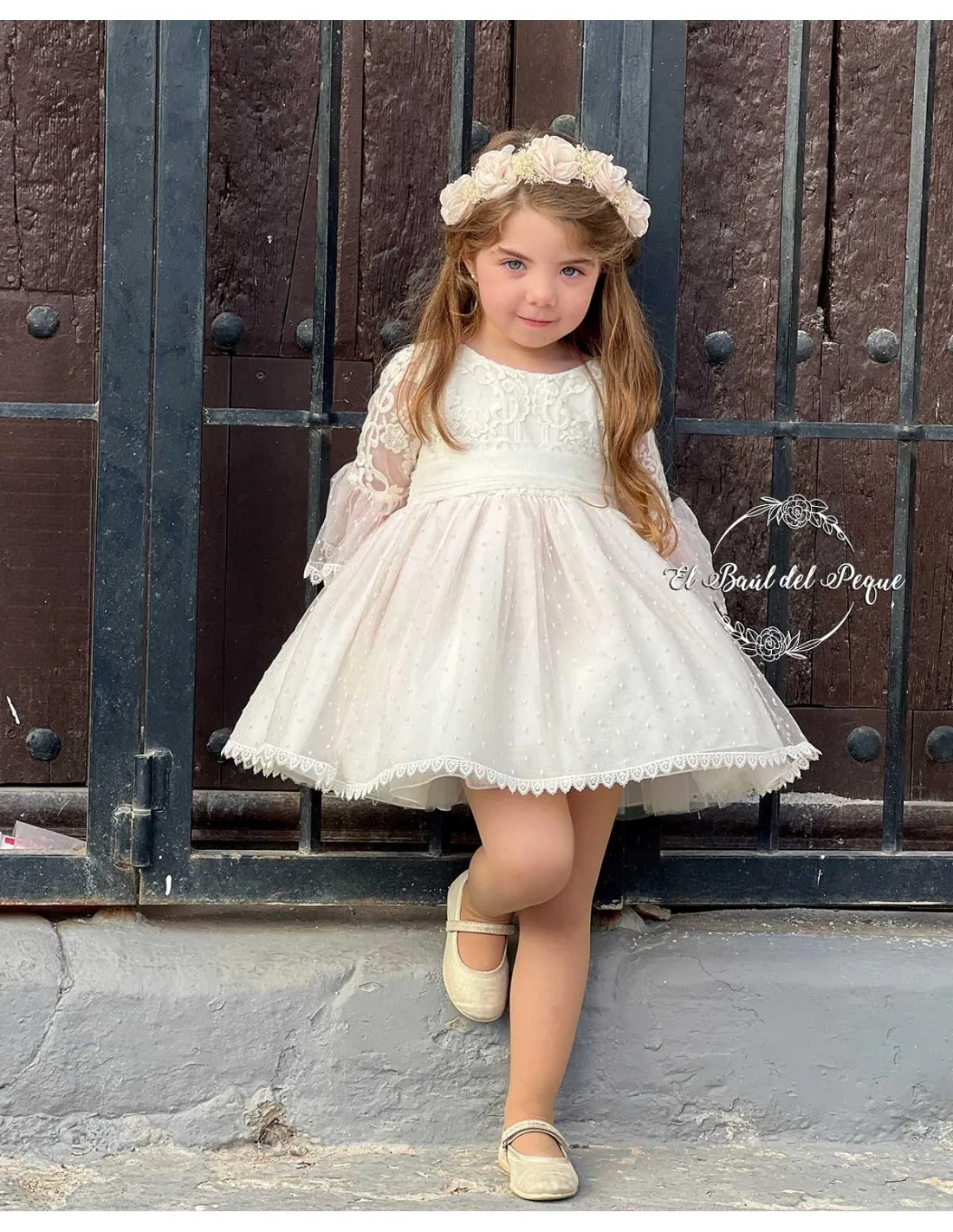 Vestido Ceremonia Niña Chus Rodríguez Verona rosa
