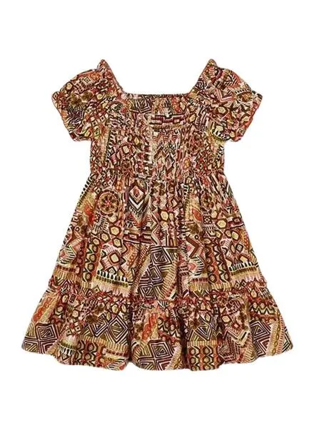 Vestido Mayoral Nido De Abeja Estampado Para Niña