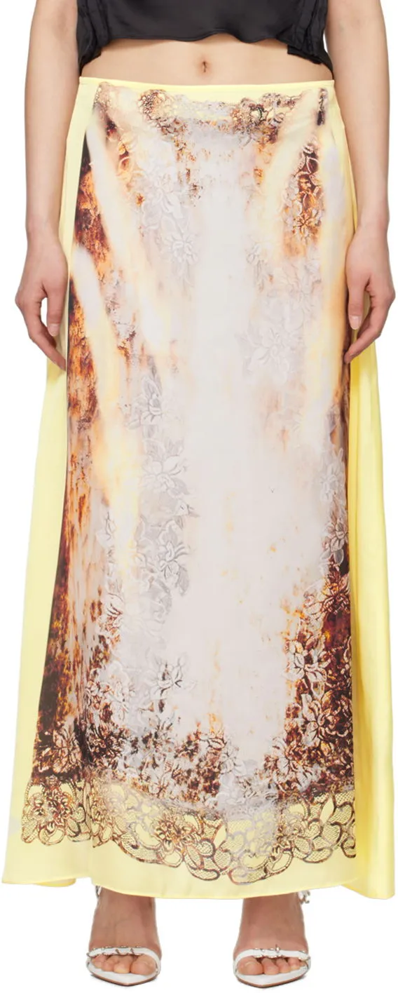 Y/PROJECT Lace Print Maxi Skirt