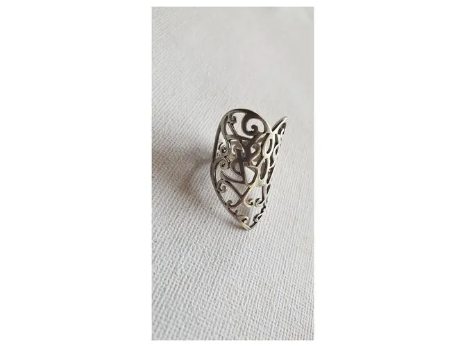 Yves Saint Laurent Anillo YSL en plata vintage 
