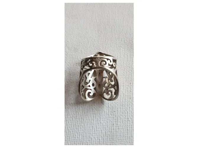 Yves Saint Laurent Anillo YSL en plata vintage 