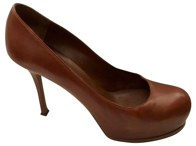 Yves Saint Laurent Bombas YSL Tribute Rive Gauche Castaño 