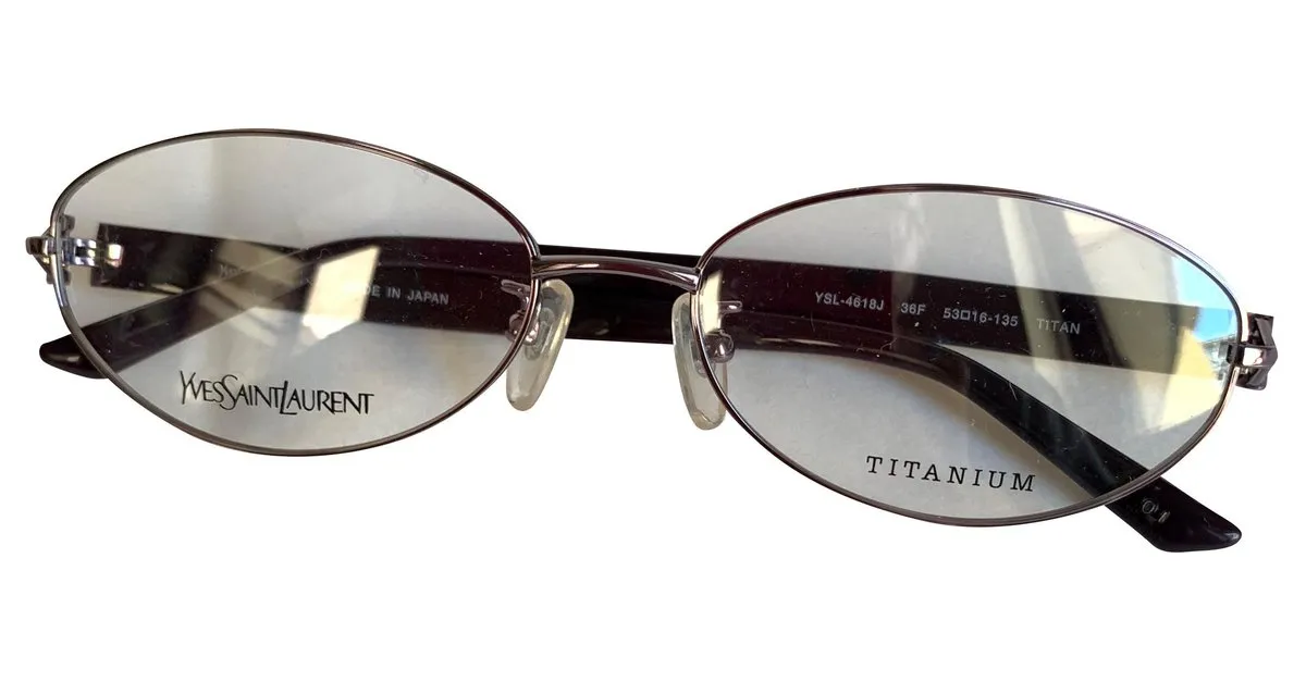 Yves Saint Laurent Monturas de titanio violeta oscuro YSL Púrpura 