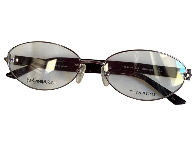 Yves Saint Laurent Monturas de titanio violeta oscuro YSL Púrpura 