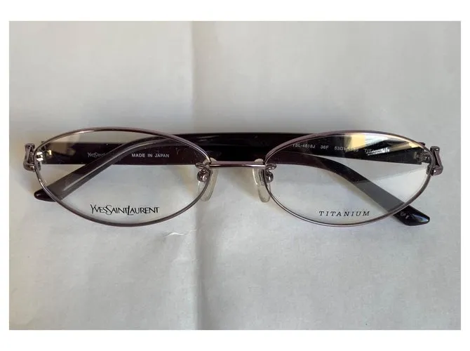 Yves Saint Laurent Monturas de titanio violeta oscuro YSL Púrpura 