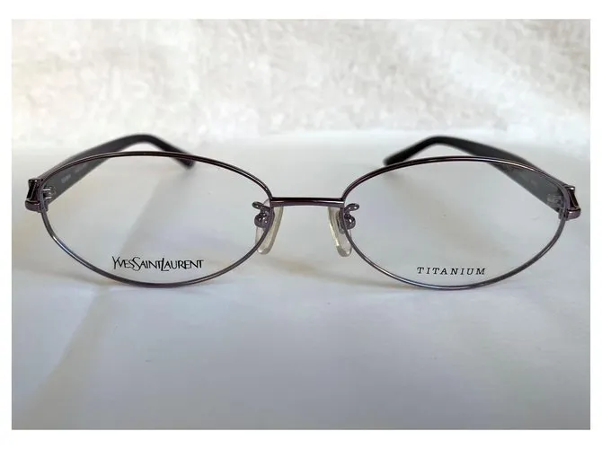 Yves Saint Laurent Monturas de titanio violeta oscuro YSL Púrpura 