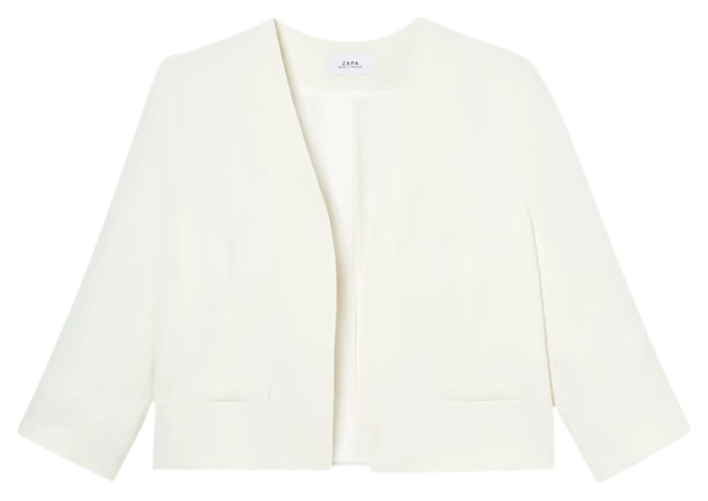 ZAPA VICKIO  CHAQUETA CORTA CON PINZAS EN BLANCO